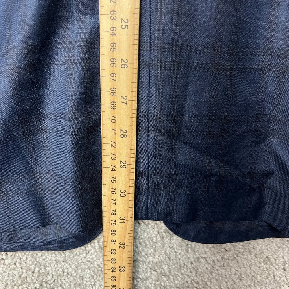 Brooks Brothers Blazer Mens 44L Navy Blue Plaid Wool Reda Regent Sport Coat
